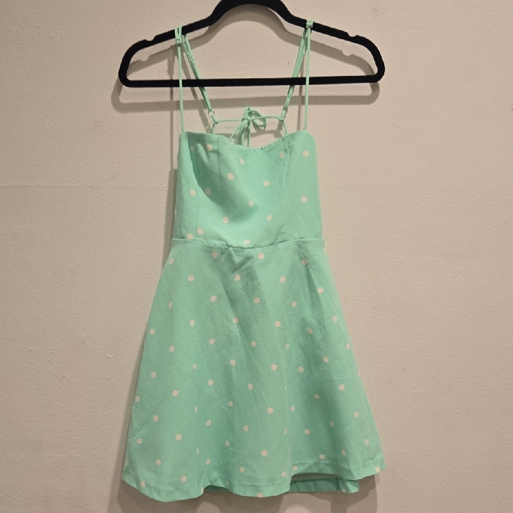 Zara Mint Green Polka Dot Mini Dress